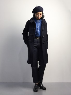 「LONDON TRADITION（ロンドントラディション）の【LONDON TRADITION/ロンドントラディション】ロングダッフルコート# （ダッフルコート）」を使った、あこさん（レディース・158cm）の秋コーディネート