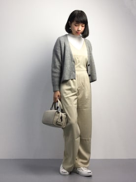 「A part by（アパートバイ）のアイテム（オールインワン・サロペット）」を使った、あこさん（レディース・158cm）の秋コーディネート