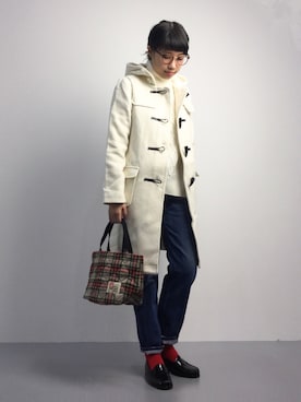 「A part by（アパートバイ）のアイテム（ダッフルコート）」を使った、あこさん（レディース・158cm）の秋コーディネート