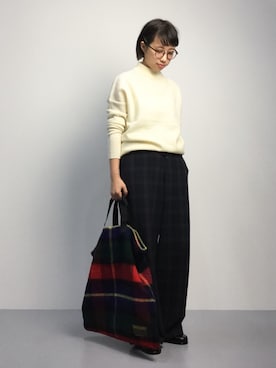 「タータンチェック」｜あこさん（レディース・158cm）の秋コーディネート