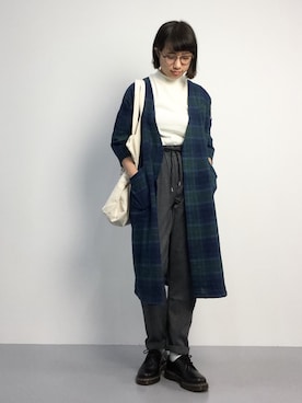 「DOUBLE NAME（ダブルネーム）のアイテム（その他アウター）」を使った、あこさん（レディース・158cm）の秋コーディネート