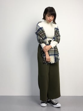 「タータンチェック」｜あこさん（レディース・158cm）の秋コーディネート