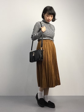 「FLASH REPORT（フラッシュリポート）のアイテム（バッグ）」を使った、あこさん（レディース・158cm）の秋コーディネート