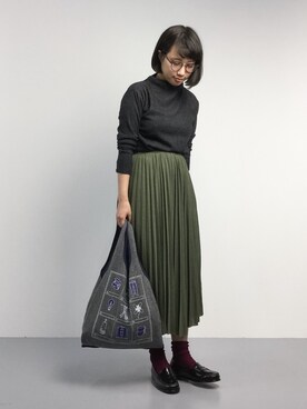 「YEVS（イーブス）のアイテム」を使った、あこさん（レディース・158cm）の秋コーディネート