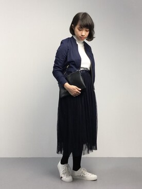「RAY CASSIN（レイカズン）のアイテム（ブルゾン）」を使った、あこさん（レディース・158cm）の秋コーディネート