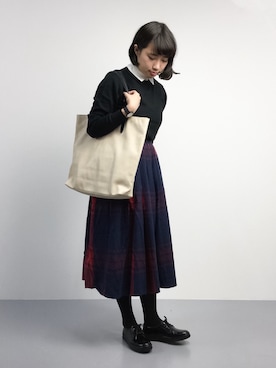 「MANEBU（マネブ）のアイテム」を使った、あこさん（レディース・158cm）の冬コーディネート