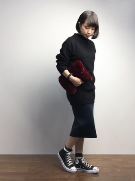 「CASPER JOHN AIVER（キャスパージョンアイバー）のアイテム（バッグ）」を使った、あこさん（レディース・158cm）の冬コーディネート