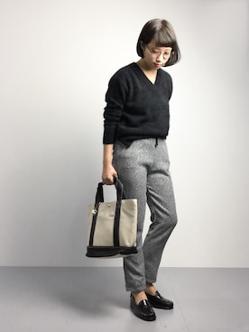 「5351 POUR LES FEMMES（ゴーサンゴーイチプールファム）のアイテム（トップス）」を使った、あこさん（レディース・158cm）の冬コーディネート