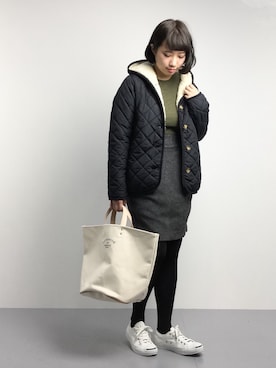 「Samansa Mos2（サマンサ モスモス）のアイテム（ジャケット/アウター）」を使った、あこさん（レディース・158cm）の冬コーディネート