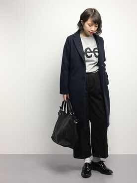 「OLIVE des OLIVE（オリーブデオリーブ）のアイテム（チェスターコート）」を使った、あこさん（レディース・158cm）の冬コーディネート