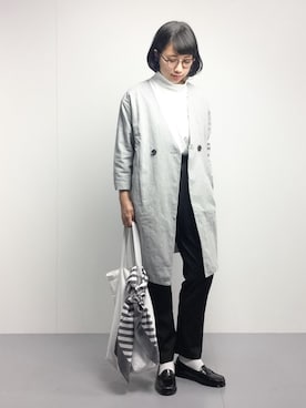 「LBC（エルビーシー）のアイテム（チェスターコート）」を使った、あこさん（レディース・158cm）の冬コーディネート