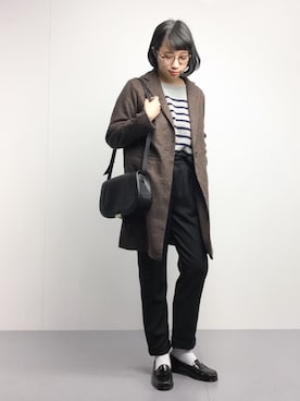 「LBC（エルビーシー）のアイテム（チェスターコート）」を使った、あこさん（レディース・158cm）の冬コーディネート