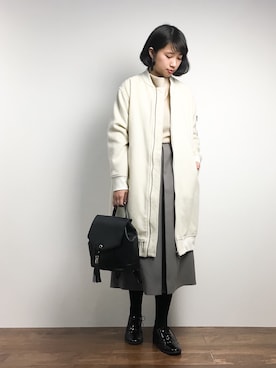 「MidiUmi（ミディウミ）のアイテム」を使った、あこさん（レディース・158cm）の冬コーディネート
