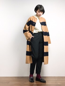 「45R（フォーティファイブアール）のアイテム（その他アウター）」を使った、あこさん（レディース・158cm）の冬コーディネート