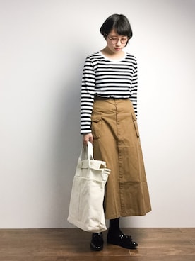 「Factor=（ファクターイコール）のアイテム（スカート）」を使った、あこさん（レディース・158cm）の冬コーディネート