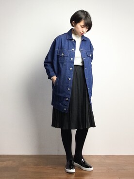 「RAY CASSIN（レイカズン）のアイテム（ブルゾン）」を使った、あこさん（レディース・158cm）の冬コーディネート