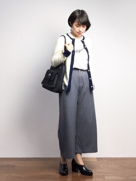 「Ameri（アメリ）のアイテム（Tシャツ/カットソー）」を使った、あこさん（レディース・158cm）の冬コーディネート