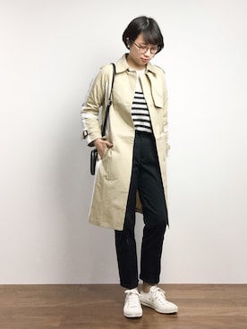 「haco!（ハコ）のアイテム（トレンチコート）」を使った、あこさん（レディース・158cm）の冬コーディネート
