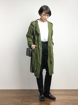 「SPIGA（スピーガ）のアイテム（モッズコート）」を使った、あこさん（レディース・158cm）の冬コーディネート