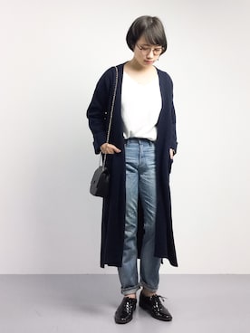 「Mila Owen（ミラオーウェン）のアイテム（その他アウター）」を使った、あこさん（レディース・158cm）の冬コーディネート