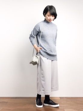 「she mo shelly（シーモシェリー）のアイテム」を使った、あこさん（レディース・158cm）の冬コーディネート