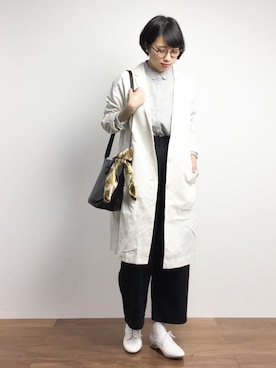「Samansa Mos2（サマンサ モスモス）のアイテム（チェスターコート）」を使った、あこさん（レディース・158cm）の春コーディネート