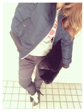 「DRWCYS（ドロシーズ）のアイテム（ブルゾン）」を使った、a.megumiさん（レディース・160cm）の冬コーディネート