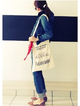 「TODAYFUL（トゥデイフル）のVintageトートバッグ（トートバッグ）」を使った、a.megumiさん（レディース・160cm）の冬コーディネート