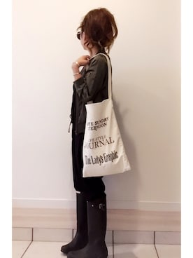 「TODAYFUL（トゥデイフル）のVintageトートバッグ（トートバッグ）」を使った、a.megumiさん（レディース・160cm）の春コーディネート