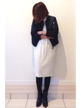 「DRWCYS（ドロシーズ）のアイテム（ブルゾン）」を使った、a.megumiさん（レディース・160cm）の冬コーディネート