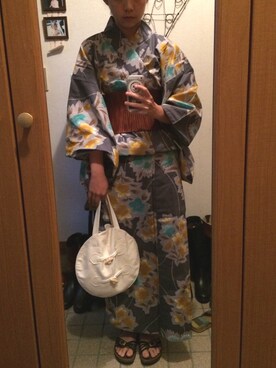 「ポニーテール」｜「アイテム（水着/着物・浴衣）」を使った、anakさん（レディース・161cm）の夏コーディネート