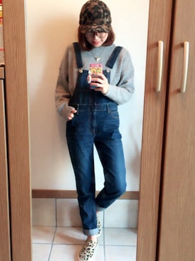 「SLY LANG（スライラング）のアイテム（オールインワン・サロペット）」を使った、Rio Izumiさん（レディース・157cm）の秋コーディネート