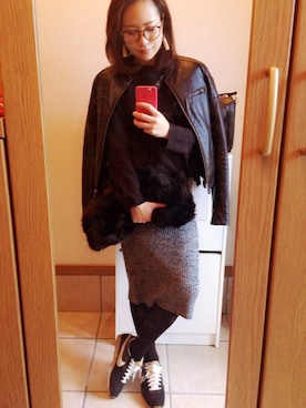 Rio Izumiさん（レディース・157cm）の冬コーディネート