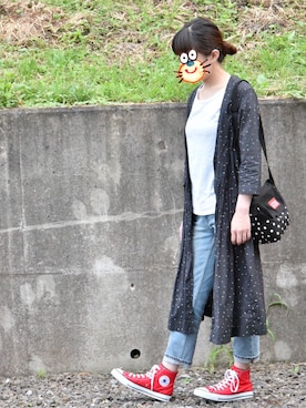 「homspun（ホームスパン）のアイテム（ジャケット/アウター）」を使った、まよさん（レディース・163cm）の夏コーディネート