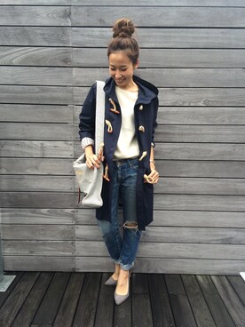 「TODAYFUL（トゥデイフル）のアイテム（ダッフルコート）」を使った、SHIZUKAさん（レディース・161cm）の秋コーディネート
