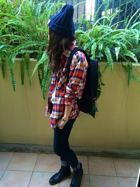 「TODAYFUL（トゥデイフル）のアイテム（ニットキャップ/ビーニー）」を使った、SHIZUKAさん（レディース・161cm）の冬コーディネート