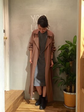 「TODAYFUL（トゥデイフル）のアイテム（トレンチコート）」を使った、SHIZUKAさん（レディース・161cm）の春コーディネート