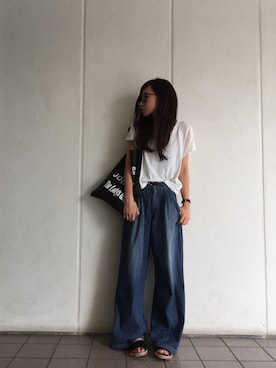 「アイテム（トートバッグ）」を使った、SHIZUKAさん（レディース・161cm・20代）の夏コーディネート