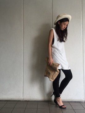 「アイテム（クラッチバッグ）」を使った、SHIZUKAさん（レディース・161cm・20代）の夏コーディネート