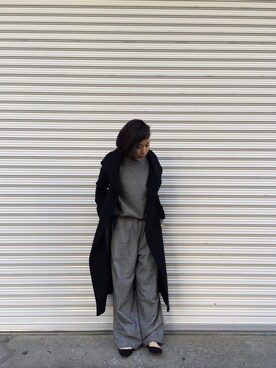 「TODAYFUL（トゥデイフル）のアイテム（チェスターコート）」を使った、SHIZUKAさん（レディース・160cm）の冬コーディネート