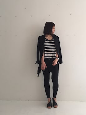 「アイテム（クラッチバッグ）」を使った、SHIZUKAさん（レディース・160cm）の春コーディネート