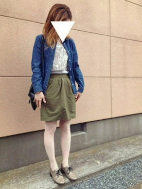 「タックスカート」｜「アイテム（その他）」を使った、TOMOさん（レディース・156cm）の夏コーディネート