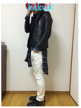 「SHELLAC（シェラック）のアイテム（トップス）」を使った、kakuriさん（メンズ・164cm）の冬コーディネート