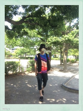 「SHAREEF（シャリーフ）のアイテム（その他シューズ）」を使った、kakuriさん（メンズ・164cm）の夏コーディネート