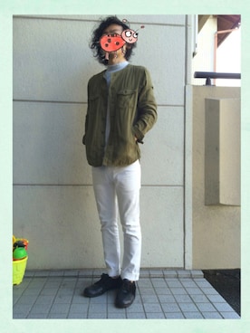 「SHAREEF（シャリーフ）のアイテム（その他シューズ）」を使った、kakuriさん（メンズ・164cm）の夏コーディネート