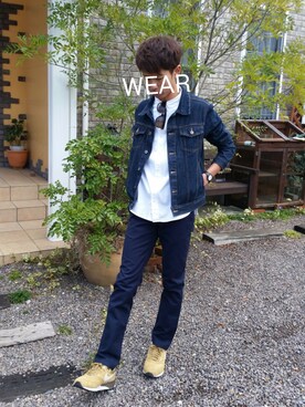 「CASIO」｜「アイテム（デニムジャケット）」を使った、Rikuさん（メンズ・173cm）の春コーディネート
