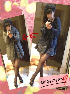 「YEVS（イーブス）のアイテム（ダウンジャケット/コート）」を使った、mocaさん（レディース・159cm）の冬コーディネート
