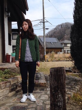 「CONVERSE（コンバース）のCONVERSE コンバース ジャック パーセル / JACK PURCEL（スニーカー）」を使った、ももくるさん（レディース・155cm）の冬コーディネート