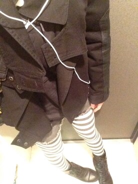 「alexanderwang（アレキサンダーワン）のアイテム（ライダースジャケット）」を使った、ひらめさん（レディース・166cm）の秋コーディネート