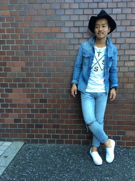 「417 EDIFICE（フォーワンセブンエディフィス）のアイテム（スニーカー）」を使った、Kenta Kondoさん（メンズ・163cm）の秋コーディネート